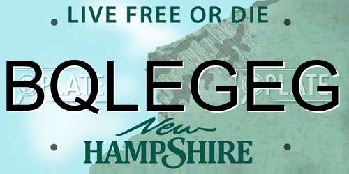 BQLEGEG New Hampshire License Plate