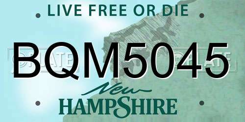 BQM5045 New Hampshire License Plate
