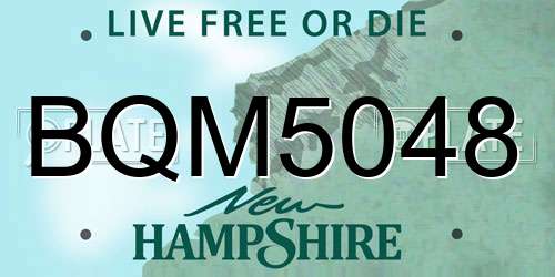 BQM5048 New Hampshire License Plate