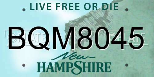BQM8045 New Hampshire License Plate