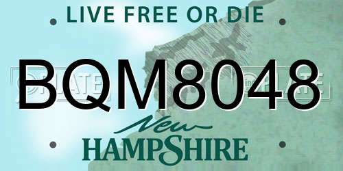 BQM8048 New Hampshire License Plate