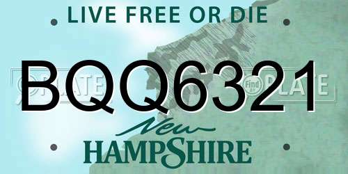 BQQ6321 New Hampshire License Plate