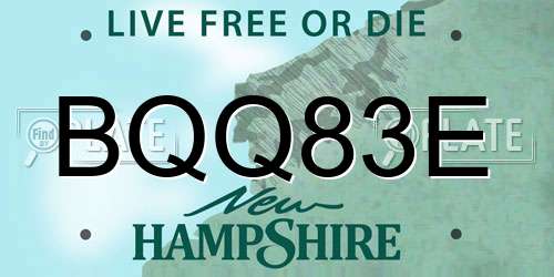BQQ83E New Hampshire License Plate