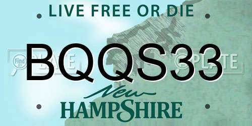 BQQS33 New Hampshire License Plate