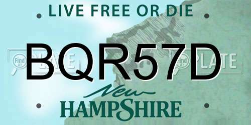 BQR57D New Hampshire License Plate