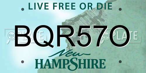 BQR57O New Hampshire License Plate