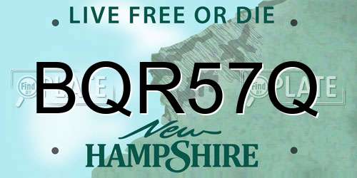 BQR57Q New Hampshire License Plate