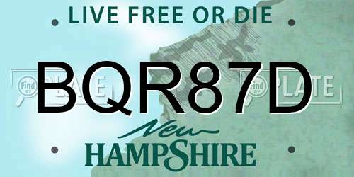 BQR87D New Hampshire License Plate