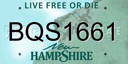 BQS1661 New Hampshire License Plate