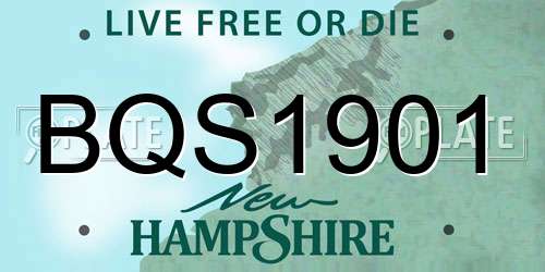 BQS1901 New Hampshire License Plate
