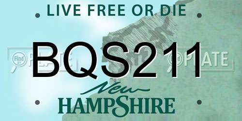 BQS211 New Hampshire License Plate