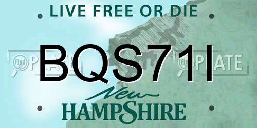 BQS71I New Hampshire License Plate