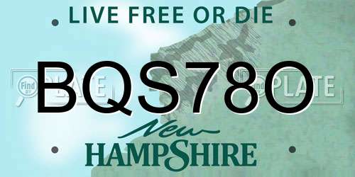 BQS78O New Hampshire License Plate