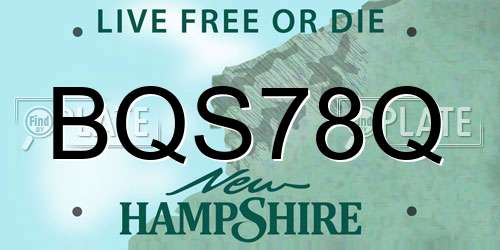 BQS78Q New Hampshire License Plate