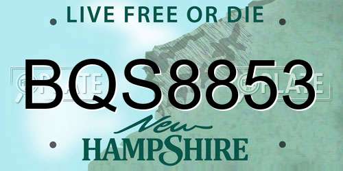 BQS8853 New Hampshire License Plate