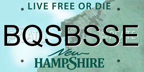 BQSBSSE New Hampshire License Plate