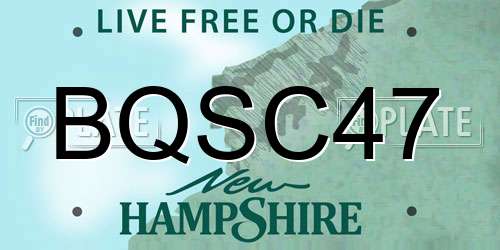 BQSC47 New Hampshire License Plate