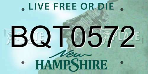 BQT0572 New Hampshire License Plate