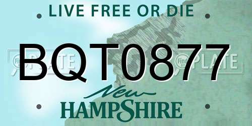 BQT0877 New Hampshire License Plate