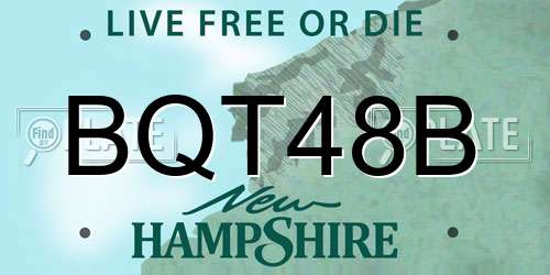 BQT48B New Hampshire License Plate