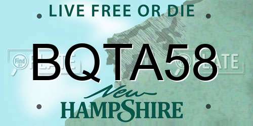 BQTA58 New Hampshire License Plate