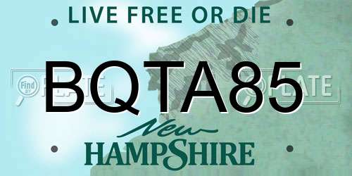 BQTA85 New Hampshire License Plate