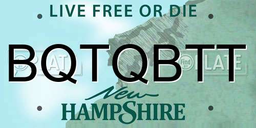 BQTQBTT New Hampshire License Plate
