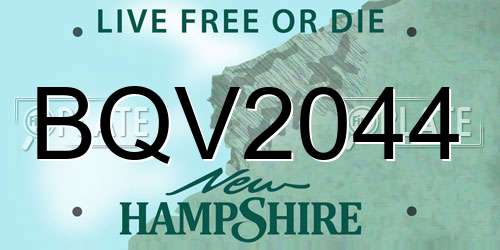 BQV2044 New Hampshire License Plate