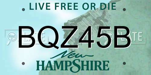 BQZ45B New Hampshire License Plate