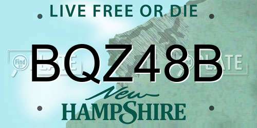 BQZ48B New Hampshire License Plate