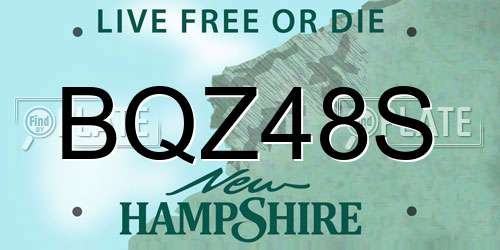 BQZ48S New Hampshire License Plate