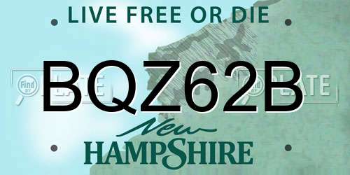 BQZ62B New Hampshire License Plate