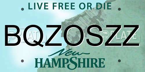 BQZOSZZ New Hampshire License Plate