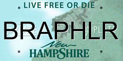 BRAPHLR New Hampshire License Plate