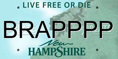 BRAPPPP New Hampshire License Plate