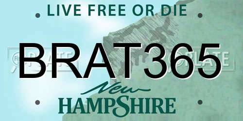 BRAT365 New Hampshire License Plate