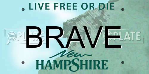BRAVE New Hampshire License Plate