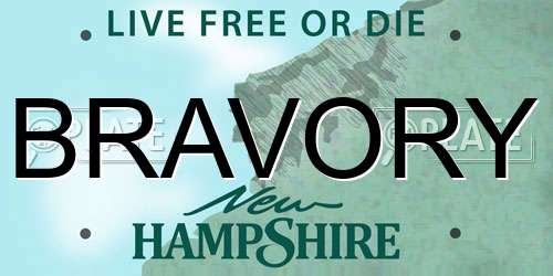 BRAVORY New Hampshire License Plate