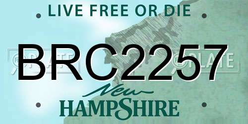 BRC2257 New Hampshire License Plate