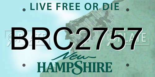 BRC2757 New Hampshire License Plate