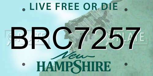 BRC7257 New Hampshire License Plate