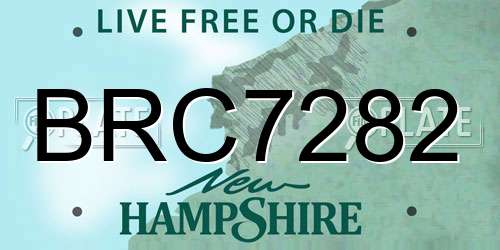 BRC7282 New Hampshire License Plate