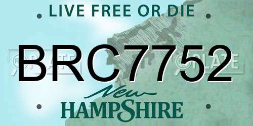 BRC7752 New Hampshire License Plate