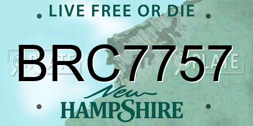 BRC7757 New Hampshire License Plate