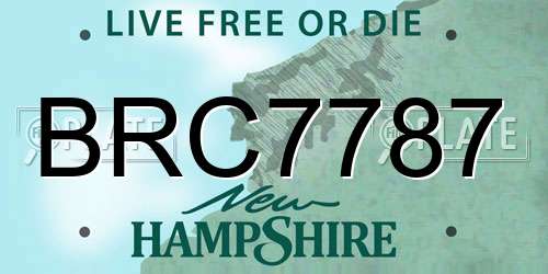 BRC7787 New Hampshire License Plate