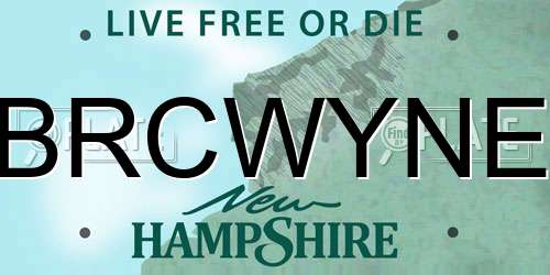 BRCWYNE New Hampshire License Plate