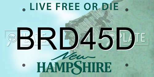BRD45D New Hampshire License Plate