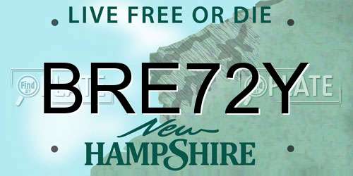BRE72Y New Hampshire License Plate