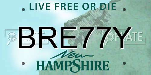 BRE77Y New Hampshire License Plate