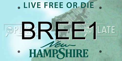 BREE1 New Hampshire License Plate